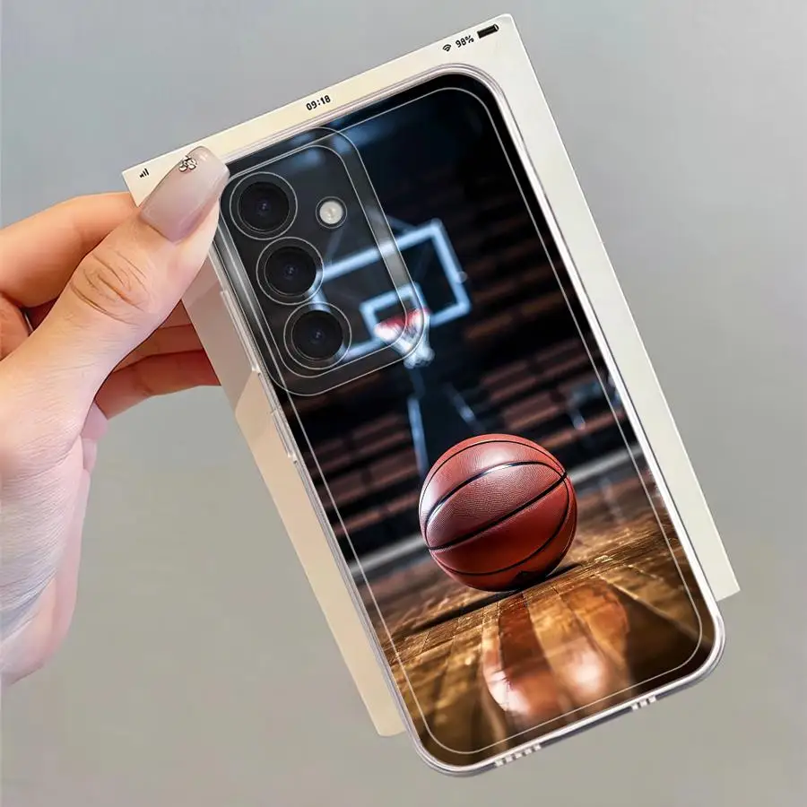Funda para Samsung Galaxy A22 A13 A73 A12 A35 A71 A72 A15 A35 A25 A16 Funda transparente de baloncesto - imagen 3