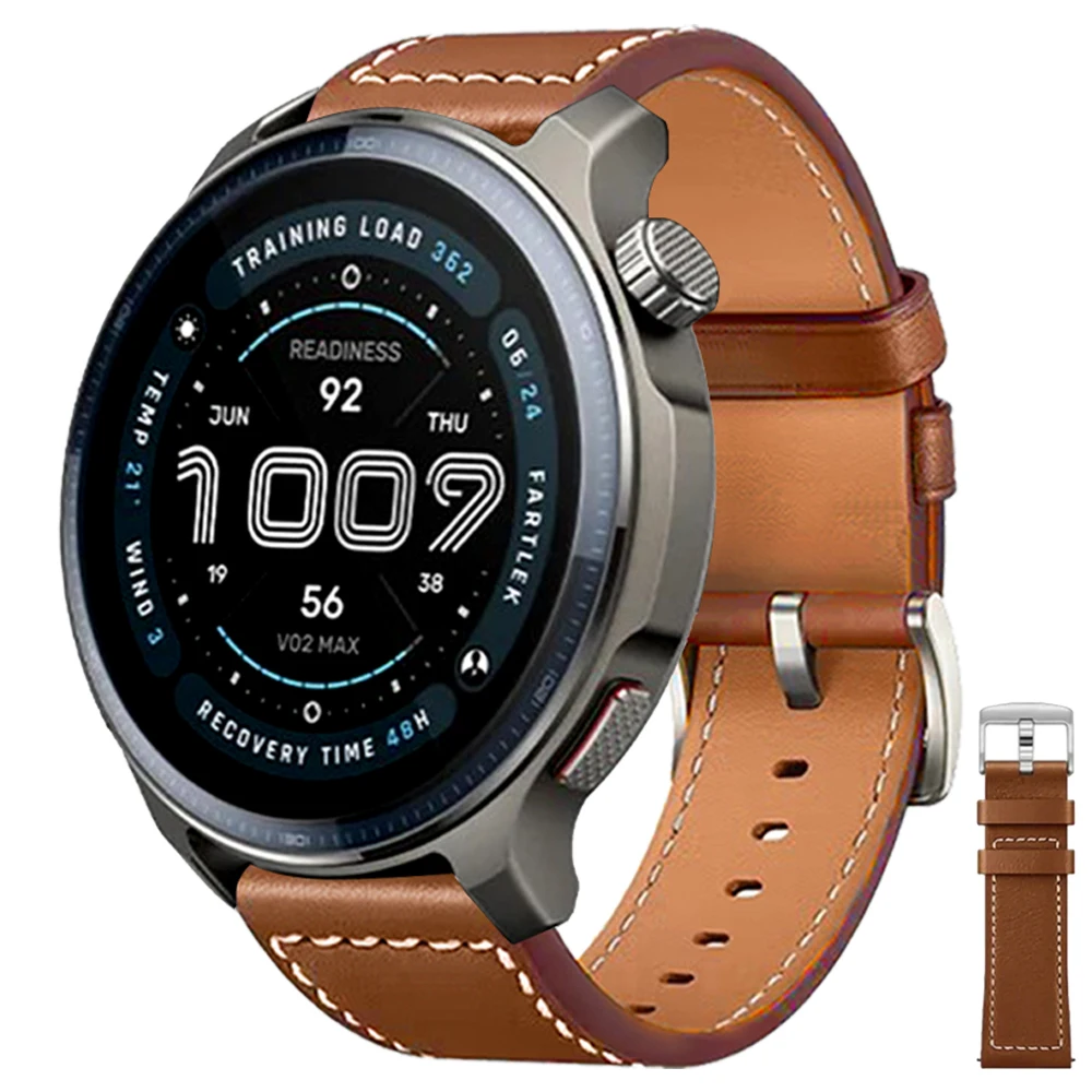 Correa de reloj de cuero de 20mm y 22mm para Huami Amazfit BALANCE 2, correa deportiva Amazfit Bip 6 5/Active 2, accesorios de repuesto