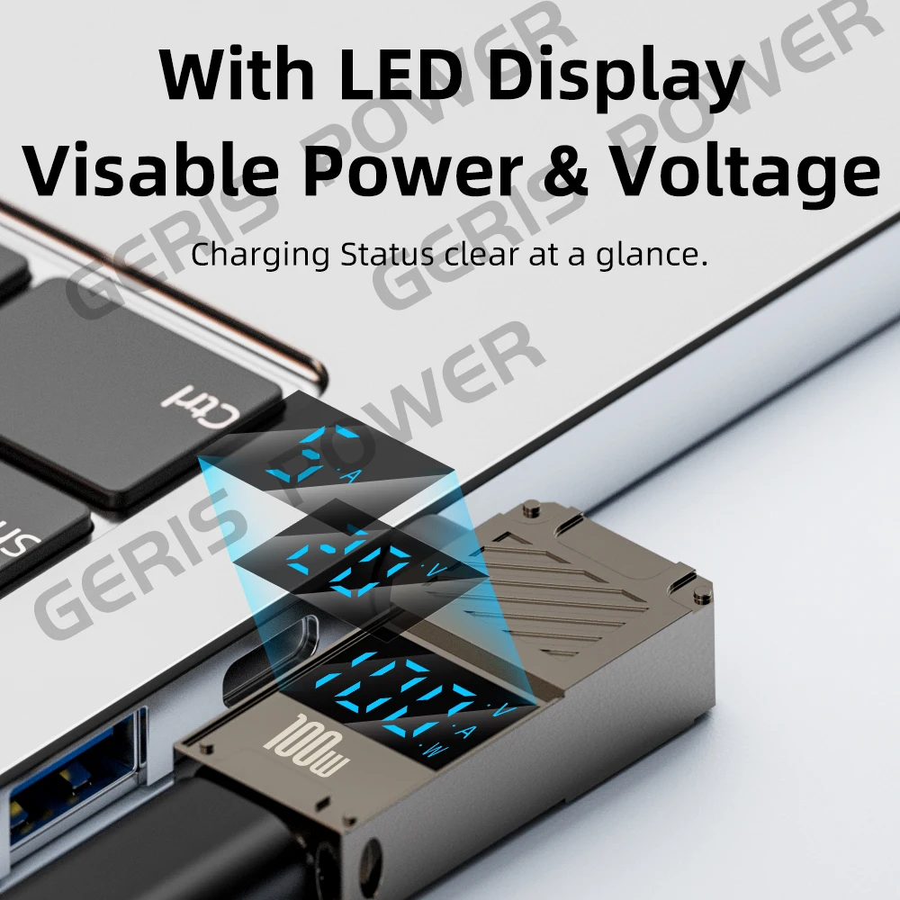 Adaptador de pantalla LED de carga rápida tipo C de 100W, conector Universal USB C PD, convertidor de cargador de ordenador portátil para Lenovo, Dell, Asus, HP - imagen 4