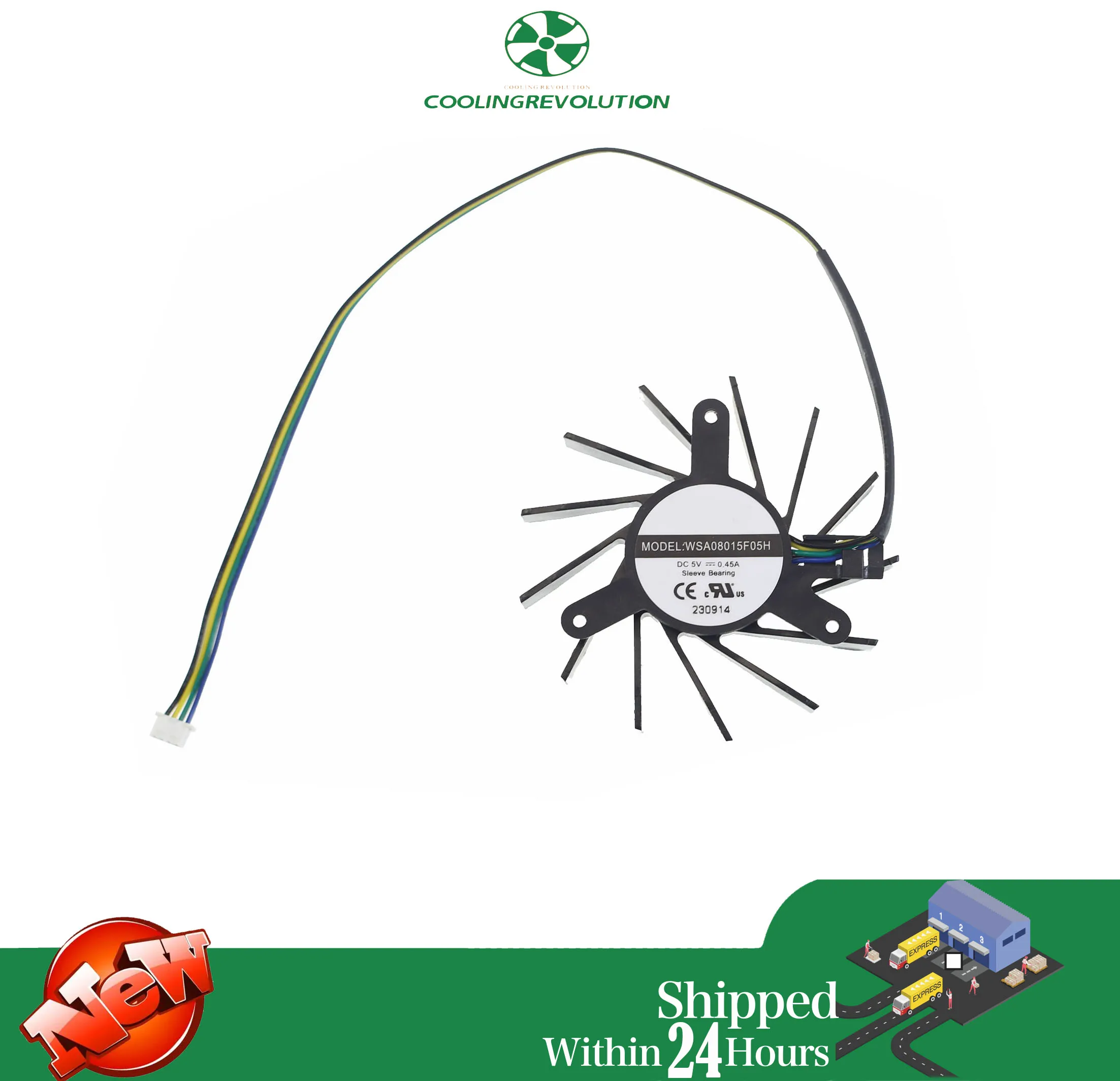 Ventilador de tarjeta gráfica de 4 pines, 60MM, WSA08015F05H, BF8015H05S, DC5V, 0.45A, para HO-564T HO-361, N4DJ-740033-00, 9806D1 - imagen 3