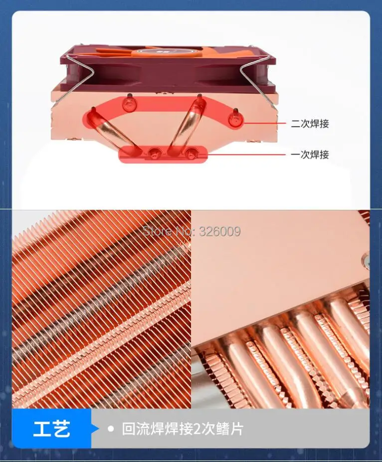 AXP-90 termalright AM4 LGA1700 1200x115 1151 AXP90, Enfriador de perfil bajo de 47mm de altura, refrigeración de cobre puro para carcasa A4 - imagen 4