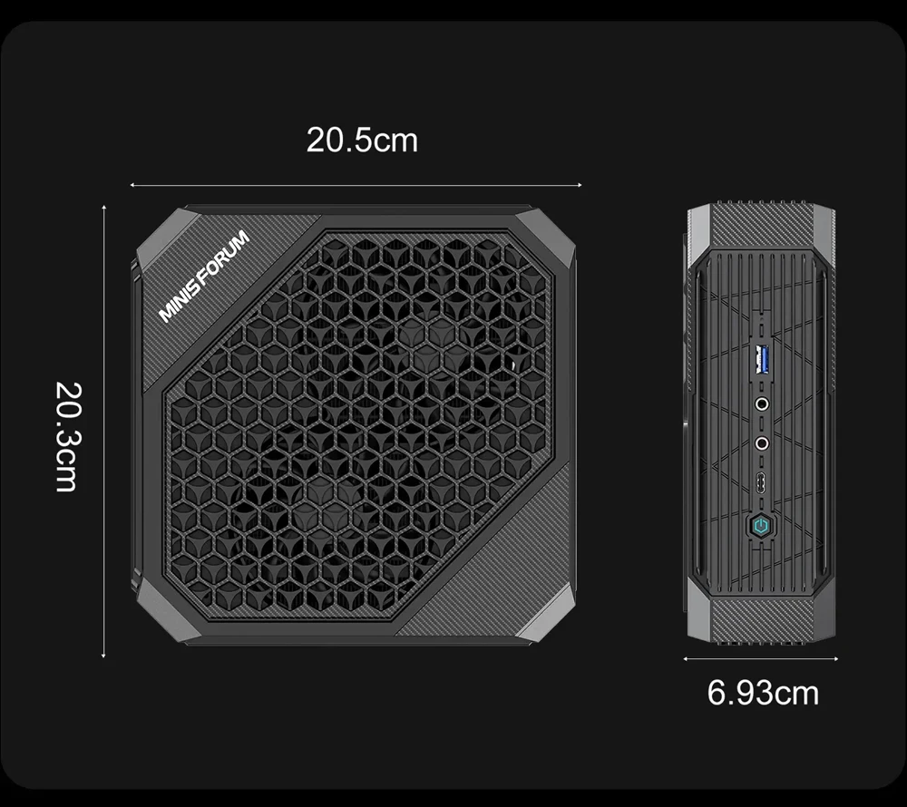 MinisForum HX100G Mini PC dedicada RX 6600M 8G Windows11 AMD Ryzen 7 7840HS AMD Radeon DDR5 2 * HDMI USB4 computadora de juegos de escritorio - imagen 4