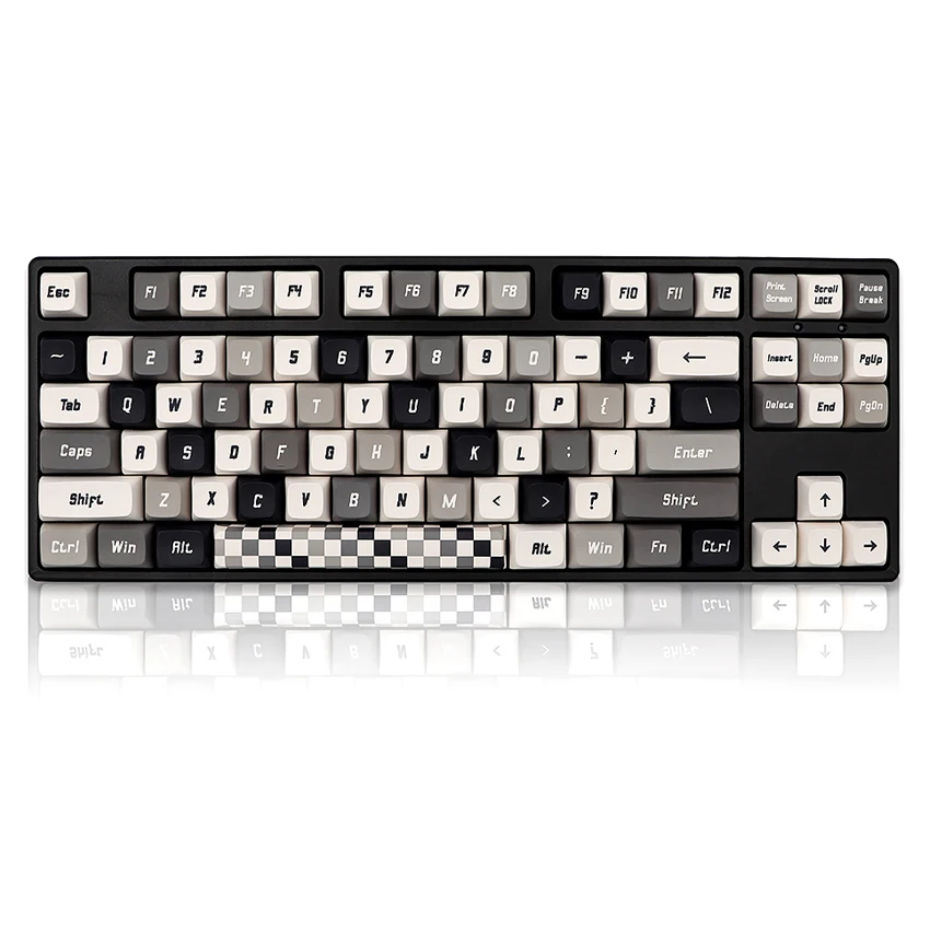 Teclas de celosía en blanco y negro, teclas de perfil XDA, teclas de sublimación de tinte PBT para teclas de teclado mecánico MX