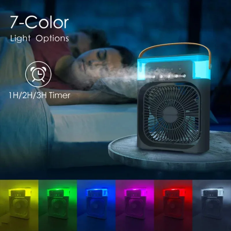 Nuevo ventilador 3 en 1, aire acondicionado, Enfriador de aire pequeño para el hogar, luz LED nocturna, humidificador portátil, ventilador de ajuste de aire, ventilador para oficina y hogar - imagen 3