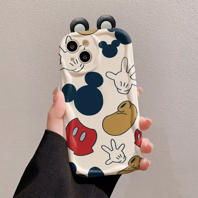 Funda de teléfono con orejas 3D de Mickey Minnie para Xiaomi Redmi Note 12 13 14 Pro Plus 5G 4G 10S 12S 11S 10 11 14C 13C 12C 13 12 A5 Y2K - imagen 3