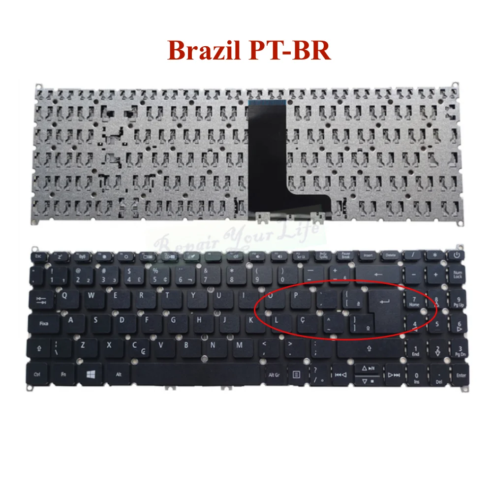 N17C3 N17C4 teclado del ordenador portátil para ACER EX215-21 SF315-51 Aspire 5 A315 A515-54 francés latino BR SV05T_A72B NKI15170F2 NKI15170F8 - imagen 5