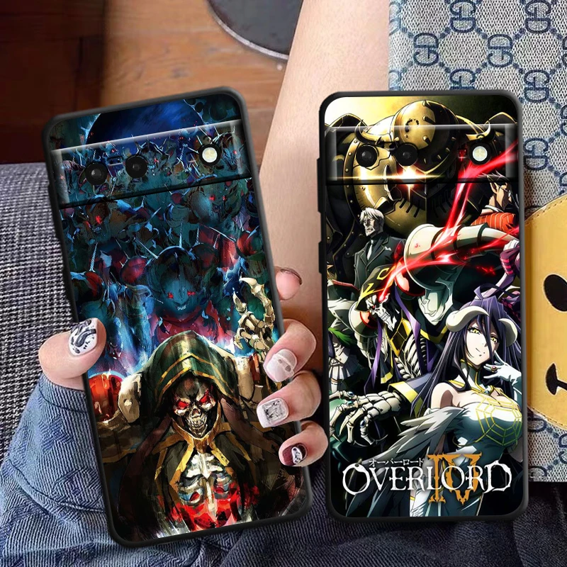 Funda de teléfono Anime Overlord para Google Pixel 9, 8, 7 Pro, 6 Pro, 6A, 5A, 5, 4, 4A, XL, 5G, negra, suave - imagen 2