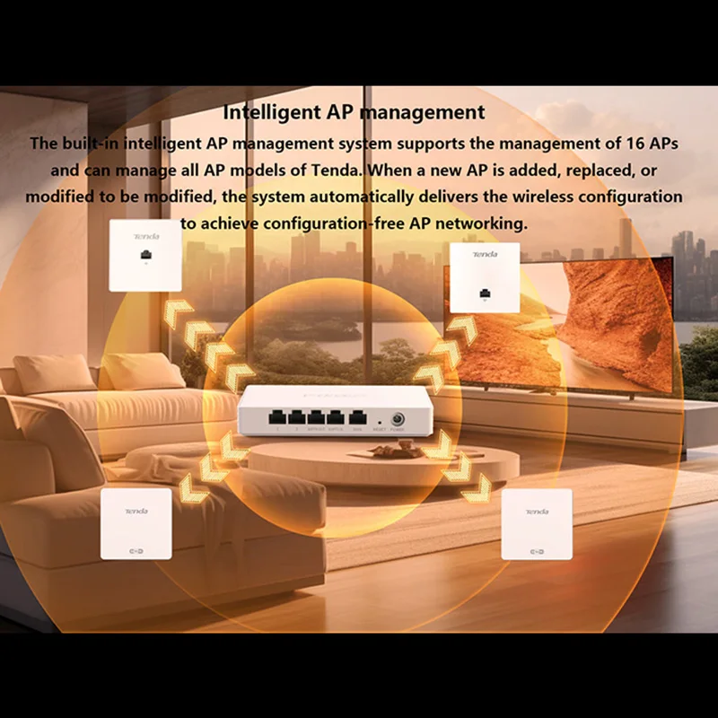 Tenda Gigabit Ethernet Multi WAN 5 puertos enrutador AP gestión Web interruptor de gestión cámara fuente de alimentación POE - imagen 5