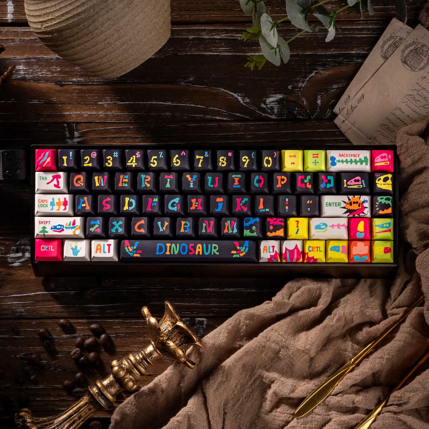 Juego de teclas con tema de dragón de hueso oscuro, perfil de cereza PBT, teclas originales personalizadas hechas a mano para accesorios de teclado mecánico, regalo - imagen 2