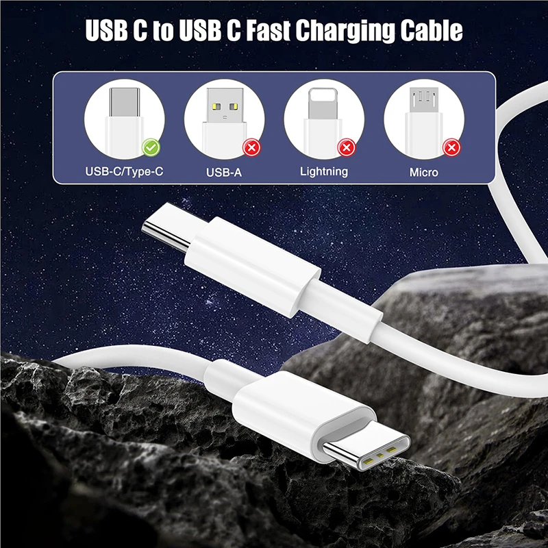 PD 60W USB C a USB tipo C Cable de datos de carga rápida para Iphone 16 15 Huawei Samsung Xiaomi línea de datos Cable de teléfono blanco y negro - imagen 5