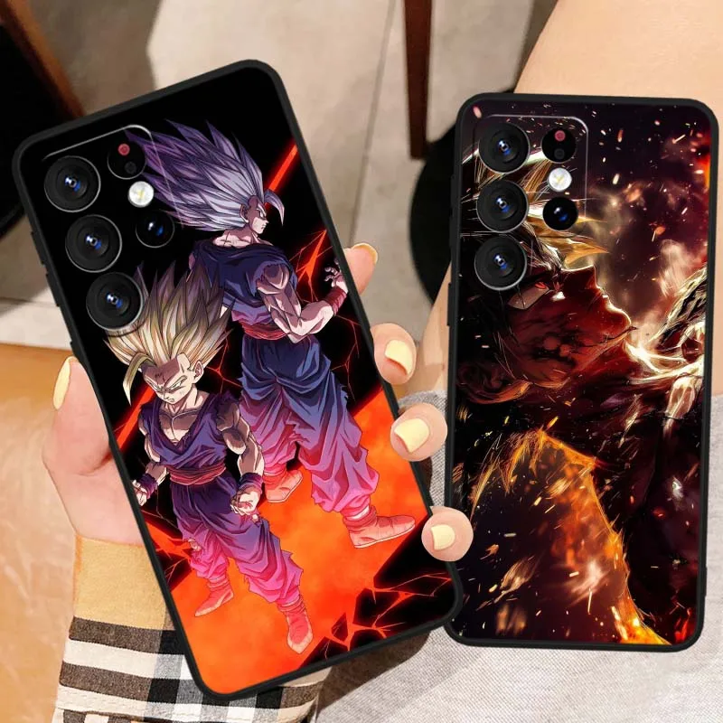 D-Dragon Ball Cool Son Goku para Samsung S25 S24 S23 S22 S21 S20 Lite FE Plus Ultra 5G funda de teléfono negra - imagen 2