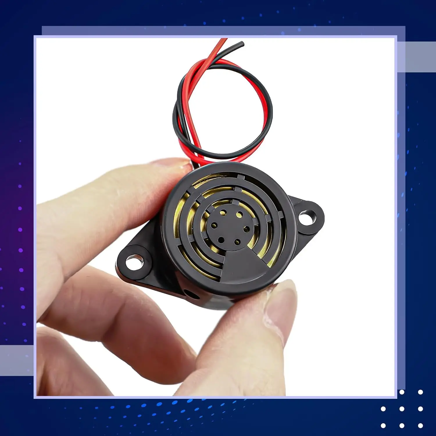 6 uds DC 3-24V 95 dB zumbador electrónico zumbador piezoeléctrico activo alarma sirena sonido continuo pitido, negro - imagen 5