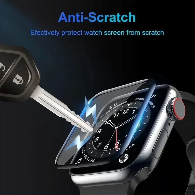 Vidrio suave para Apple Watch Protector de pantalla 44mm 45mm 41mm 38mm 42 40mm 9D HD película completa iWatch series 6 5 3 8 7 9 se Accesorios
