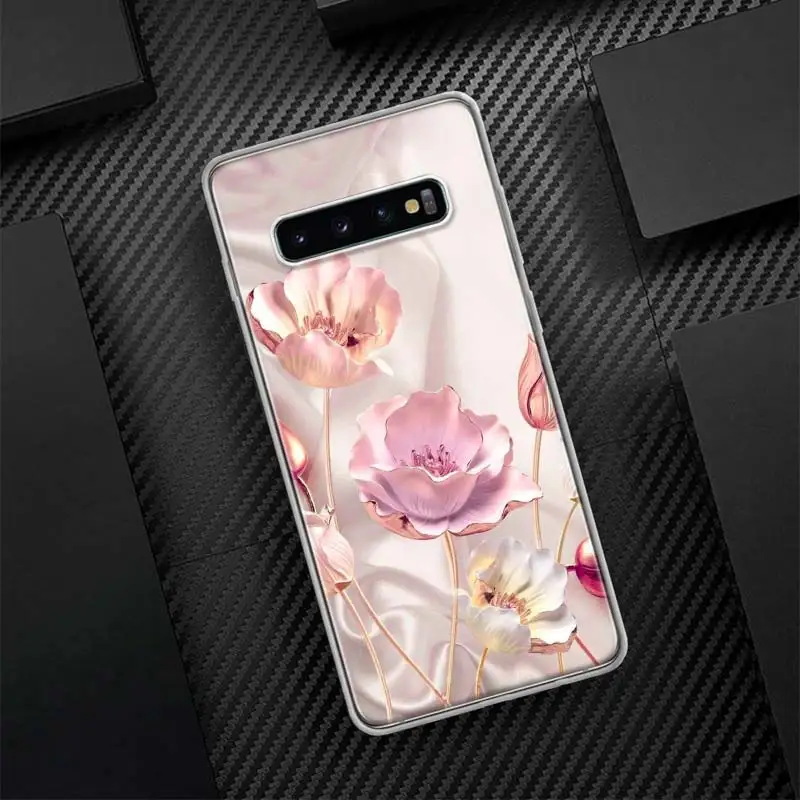 Hermosa caja del teléfono de la llamada del silicio de la imagen de Rose Bling para Samsung Galaxy S23 S24 S25 Ultra S21 Plus S20 FE S22 S10 + cubierta del borde F - imagen 2