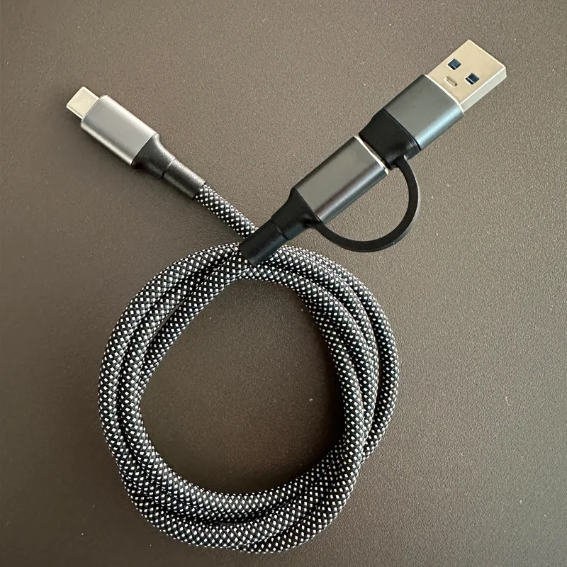 Cable de datos 2 en 1 de función completa PD240W, carga rápida, pantalla 4k, Cable de disco duro para portátil macho a macho de 10gbps para Iphone 15 Pro - imagen 2