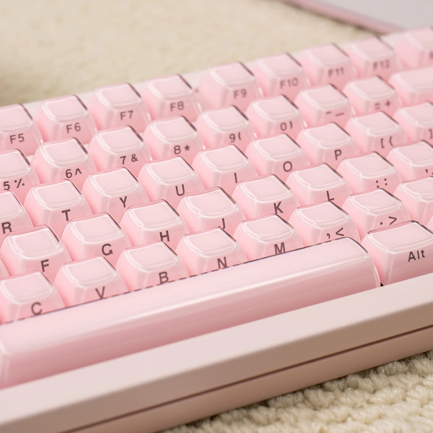 Teclas con diseño ISO de gelatina rosa, 136 teclas, teclas ABS transparentes de doble disparo con iluminación lateral para interruptores MX, teclado para juegos, perfil OEM - imagen 5