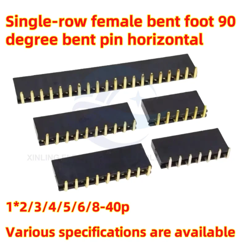 1/5/10 Uds barra colectora de curva única conector de barra colectora de pin doblado de 2,54mm 90 grados horizontal 1*2/3/4/5/6/8-40P