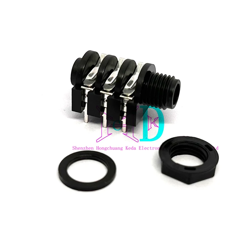 5 uds 6,35mm Audio Jack micrófono guitarra PJ-609 auriculares amplificador de potencia hembra PCB conector Mono estéreo receptáculo - imagen 2