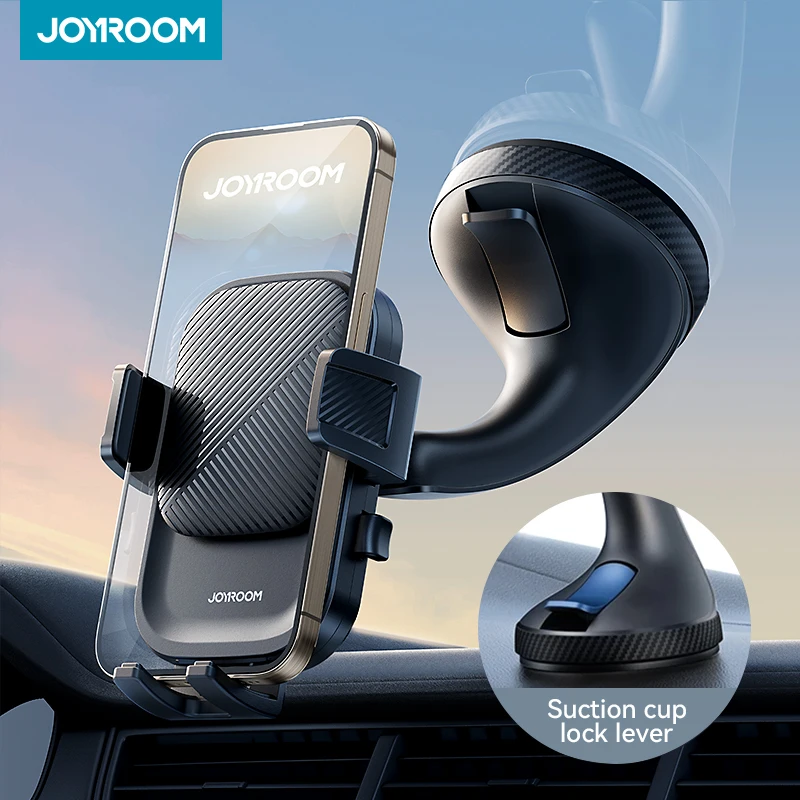 Joyroom Soporte para teléfono para coche, fuerte succión, manos libres, soportes universales para teléfono móvil para salpicadero/parabrisas 360 ° rotación - imagen 2