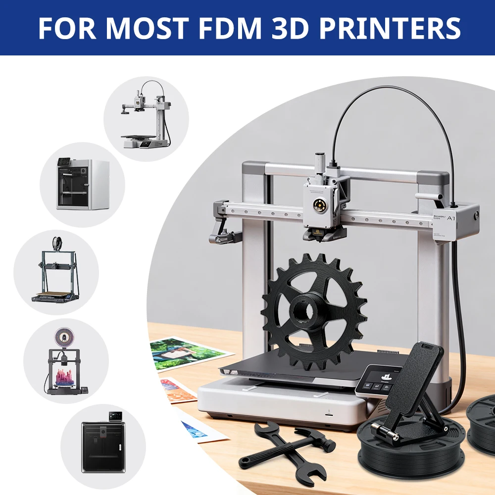Filamento de fibra de carbono PLA de 300g, filamentos de impresora 3D de 1,75mm, no tóxico, buena resistencia al envejecimiento, materiales inodoros para impresoras 3D - imagen 3