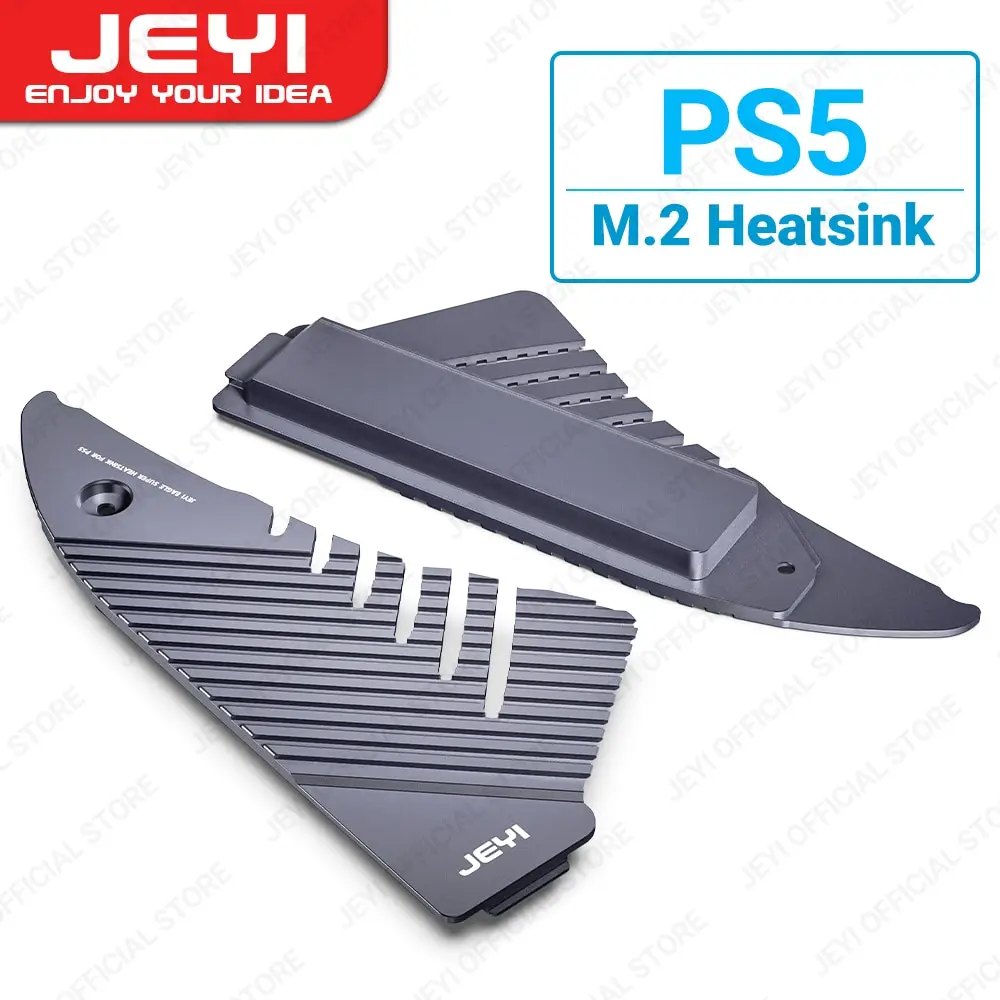 Disipador de calor JEYI PS5 M.2, almohadillas térmicas de disipación de calor de enfriador de aluminio sólido de área grande para Playstation 5 PCIe 4,0 M.2 NVMe