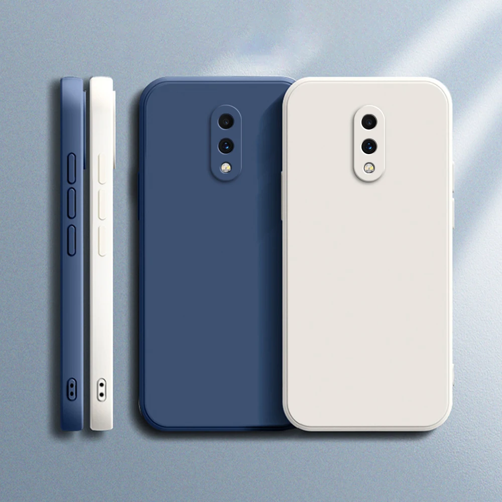 Funda de teléfono móvil para Oneplus 7, 7T Pro, 7Pro, 7TPro, Funda suave cuadrada de silicona líquida a prueba de golpes, Funda trasera flocada interna