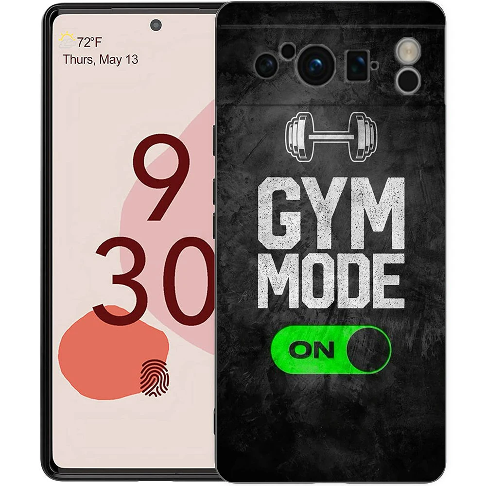 Funda de teléfono para gimnasio, Fitness, culturismo, para Google Pixel 9 8 7 6 Pro XL 8A 6A 7A 5G, funda negra de TPU suave a prueba de golpes - imagen 5
