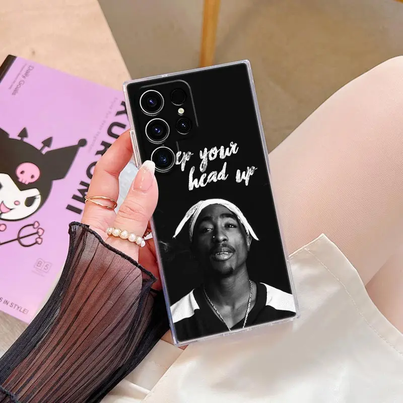 Funda de teléfono Gangsta Rapper 2pac Tupac Rap para Samsung S24 S23 Ultra S22 S20 Plus S21 FE, funda transparente Galaxy S24Ultra S235G - imagen 3