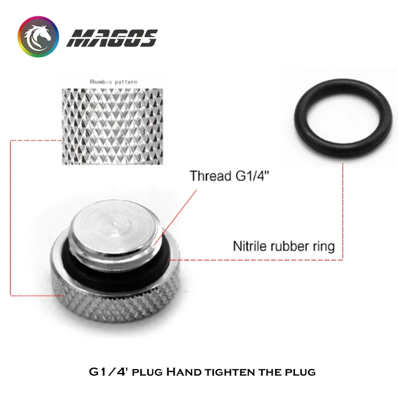 2 uds G1/4 "rosca tapón de parada de agua para caja sellado de refrigeración por agua negro/plata - imagen 3