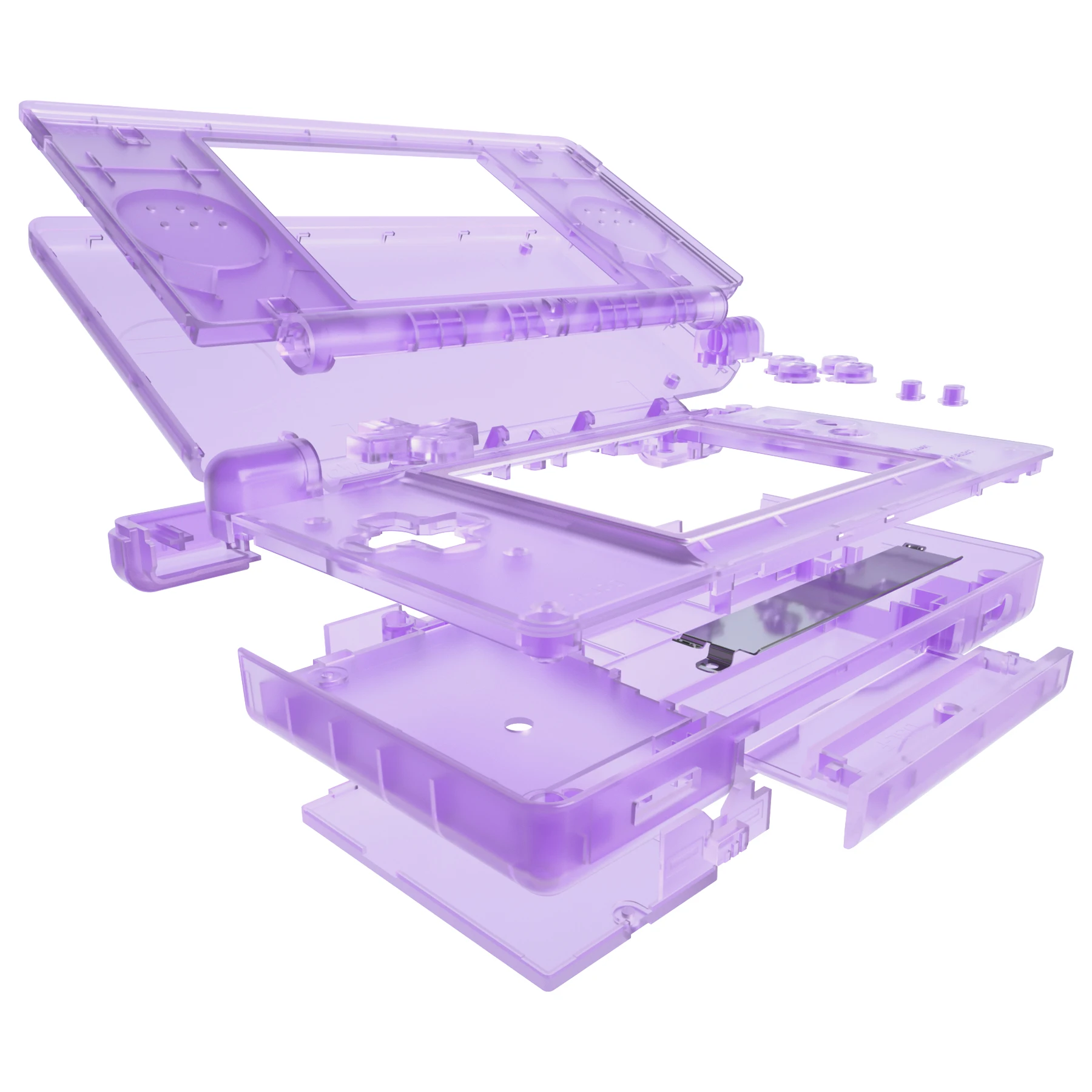 Carcasa completa de repuesto eXtremeRate para Nintendo DS Lite para NDSL - Clear Atomic Purple - imagen 3