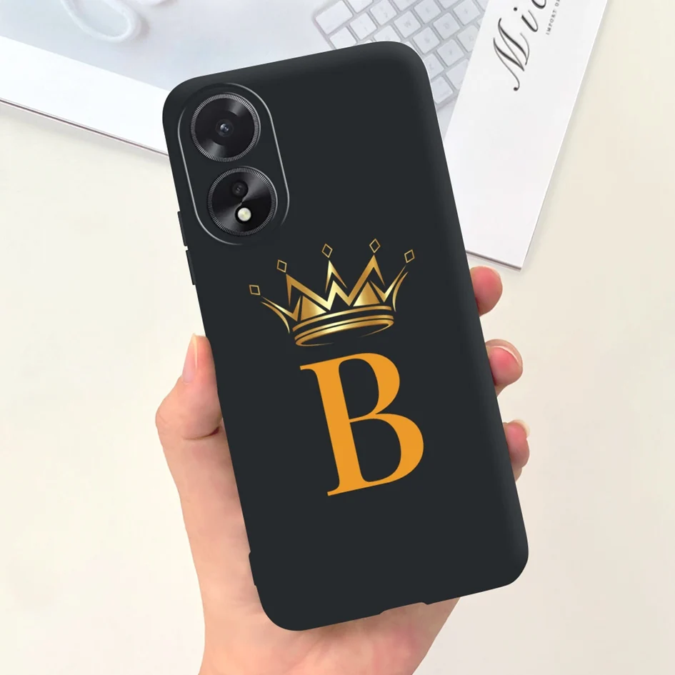 Funda trasera de silicona suave A prueba de golpes para OPPO A38 4G, carcasa bonita con letras de corona, parachoques para teléfono, A18, A 38, CPH2579 - imagen 2
