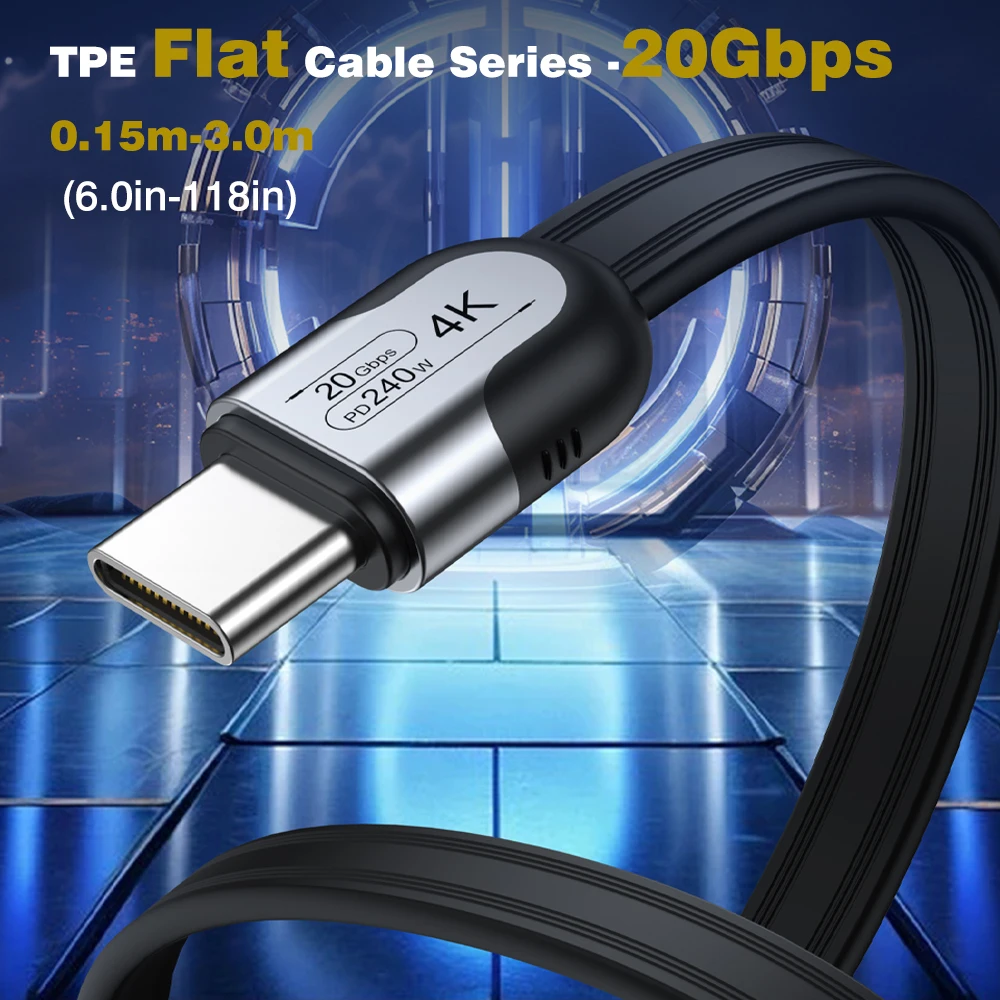 Nuevo Cable de datos USB-C de 20Gbps tipo C a C disco duro externo USB3.2 Gen2 * 2 Cable carga ultrarrápida 240W para tableta SSD USB3.1 - imagen 3
