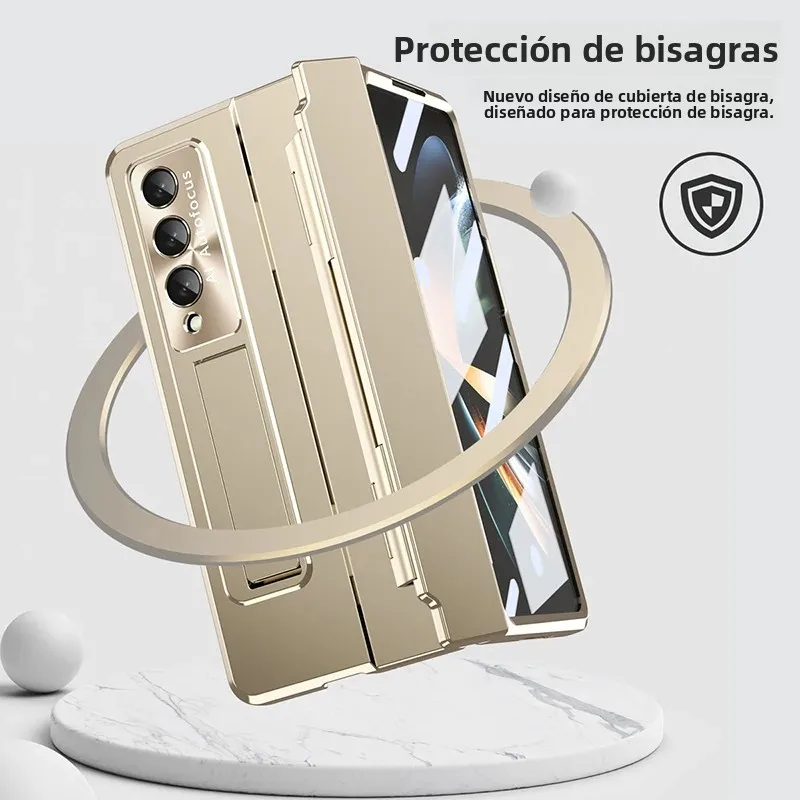 Funda protectora con bisagras niveladoras para Samsung Galaxy Z Fold 7 6 5, funda de teléfono con protector de pantalla frontal para Galaxy Fold3 Fold4 - imagen 4