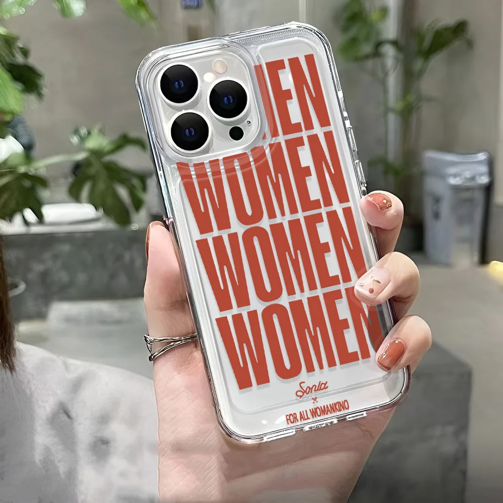 Funda transparente Simple de lujo para mujer para iPhone 16 15 14 11 13 12 Pro Max Mini XR 15 14 16 Plus cubierta a prueba de golpes para iPhone 13