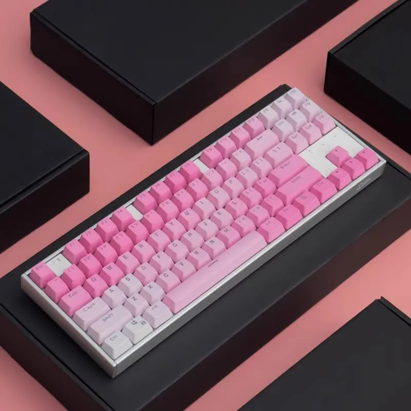 Teclas rosa sakura de 104 teclas, teclas PBT de doble disparo, impresión lateral, teclas retroiluminadas RGB, perfil OEM para teclados de interruptores MX - imagen 3
