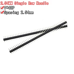 Tira de pines macho 1x40, paso de 2,54 mm, separable