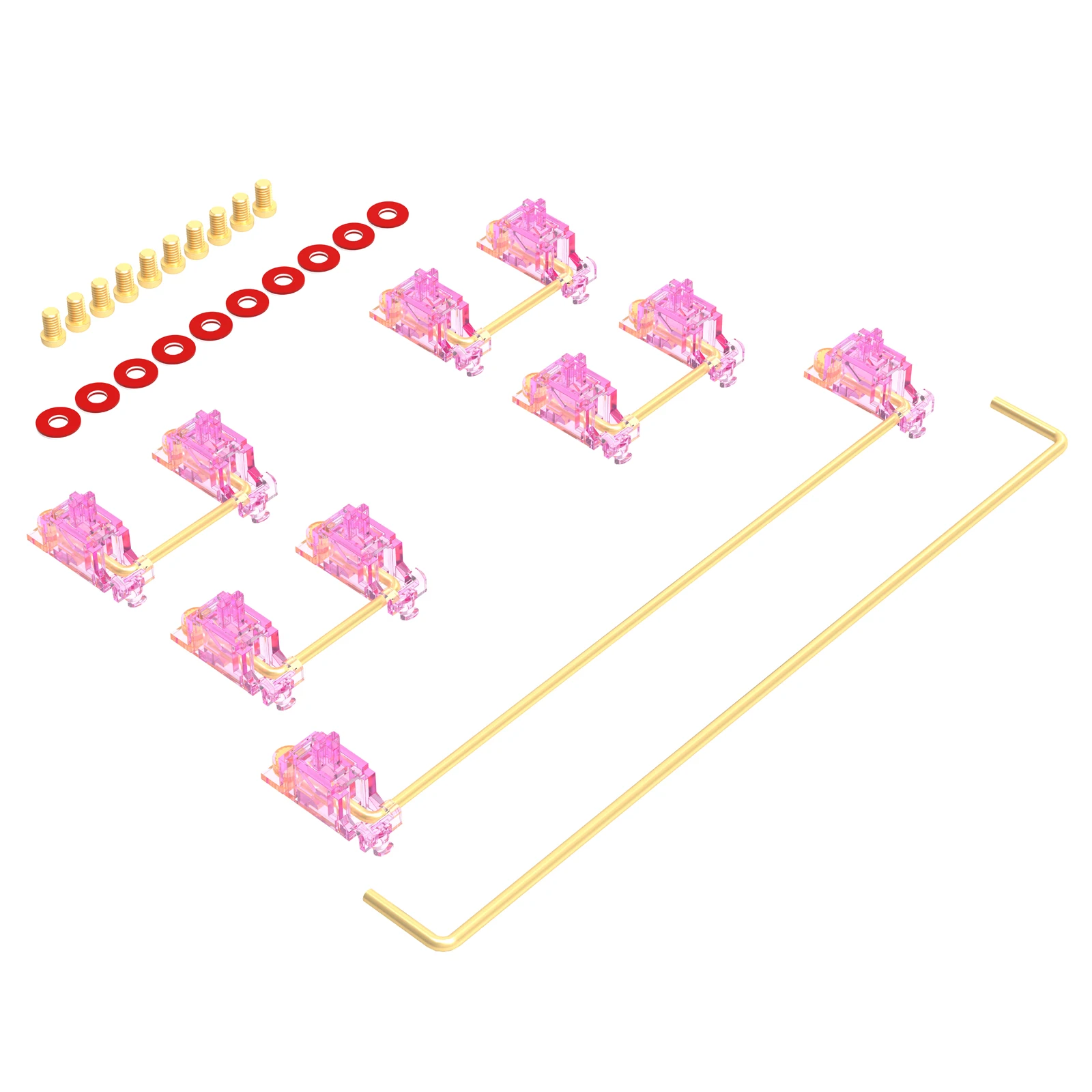 Estabilizadores DUROCK V3, Estabilizadores de montaje PCB Estabilizadores Miami Vice Pink Tornillo morado en apagados Estabilizadores de teclado azul verde azulado V3 - imagen 3