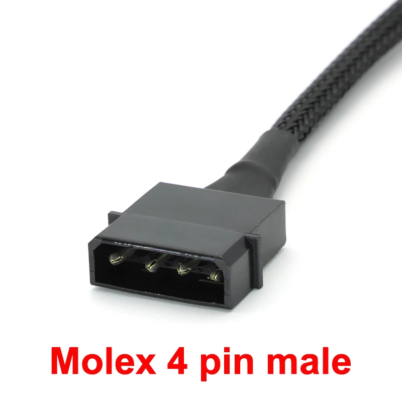 Servidor de PC duradero y práctico de alta calidad Molex 4 pines IDE 1 a 5 SATA 15 pines Cable adaptador Cables divisores 18AWG negro 40cm - imagen 3