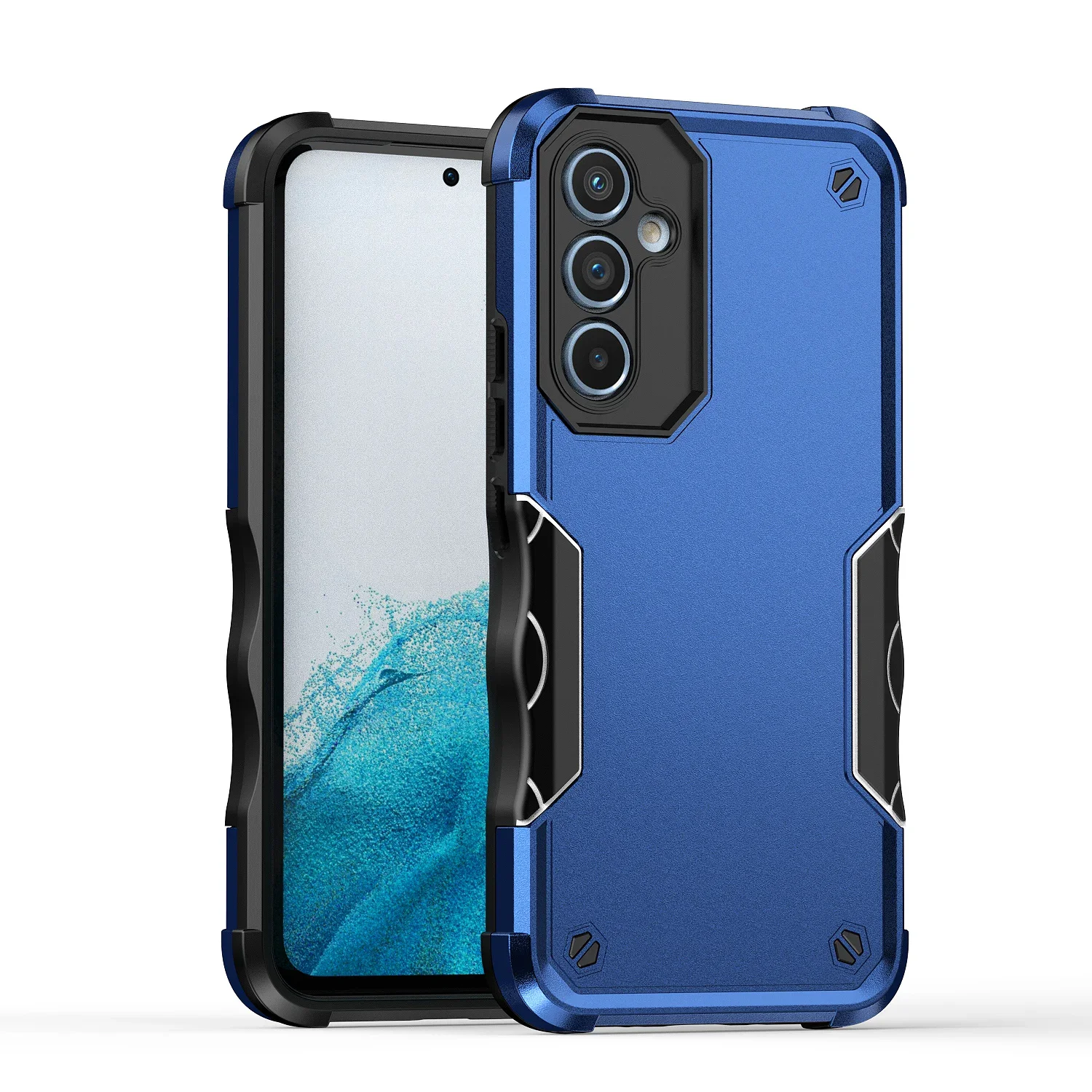 Funda a prueba de golpes con armadura plana y bandera militar para Samsung Galaxy A16 A06 A55 A35 A25 A15 A05S A14 A24 A34 A54 TPU cubierta trasera de plástico