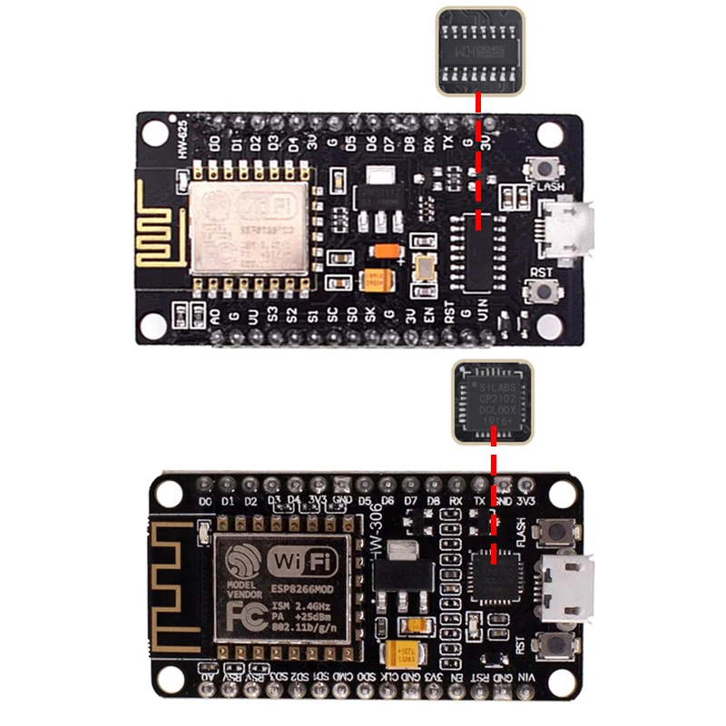 Módulo inalámbrico CH340/CP2102/CH9102X NodeMcu V3 V2 Lua WIFI Placa de desarrollo de Internet de las cosas basada en ESP8266 ESP-12E - imagen 3