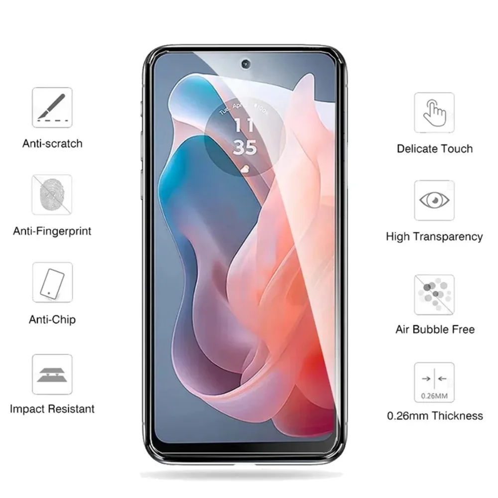 3 uds HD vidrio protector transparente para Motorola G15 G05 G35 G34 G55 G54 G53 película protectora de vidrio para Motorola G75 G45 G85 G64 - imagen 3