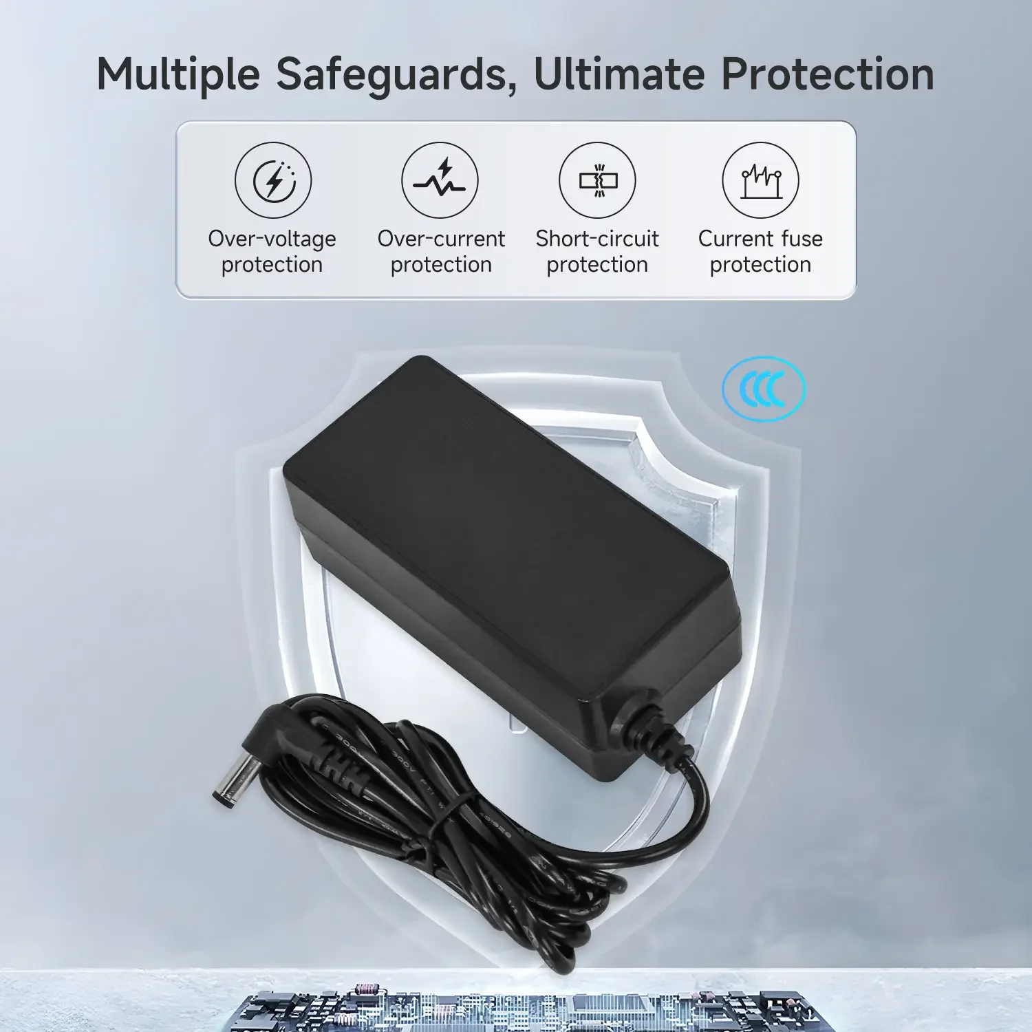 Puerto adaptador de fuente de alimentación CC de 19V/2.37A, enchufe estadounidense de 5,5-2,5mm y UE para placa Jetson Orin NX SUPER/Orin NANO SUPER - imagen 2