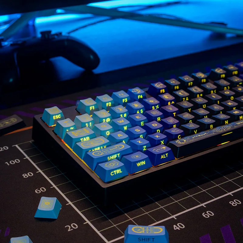 Star Moon Priest Keycaps Mirana transparente PBT tallado lateral Keycap Dye-Sub 130 teclas OEM perfil teclas Teclado mecánico - imagen 4