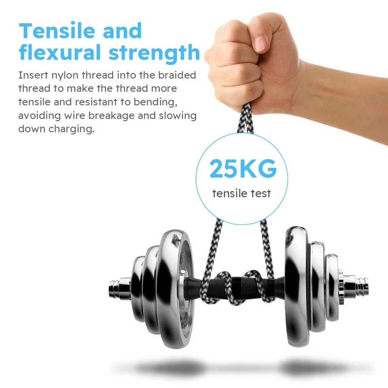 Cable USB tipo C 3A 1/2/3M de carga rápida para Samsung Xiaomi Huawei Realme OPPO Android teléfono móvil Cable de datos USB - imagen 5