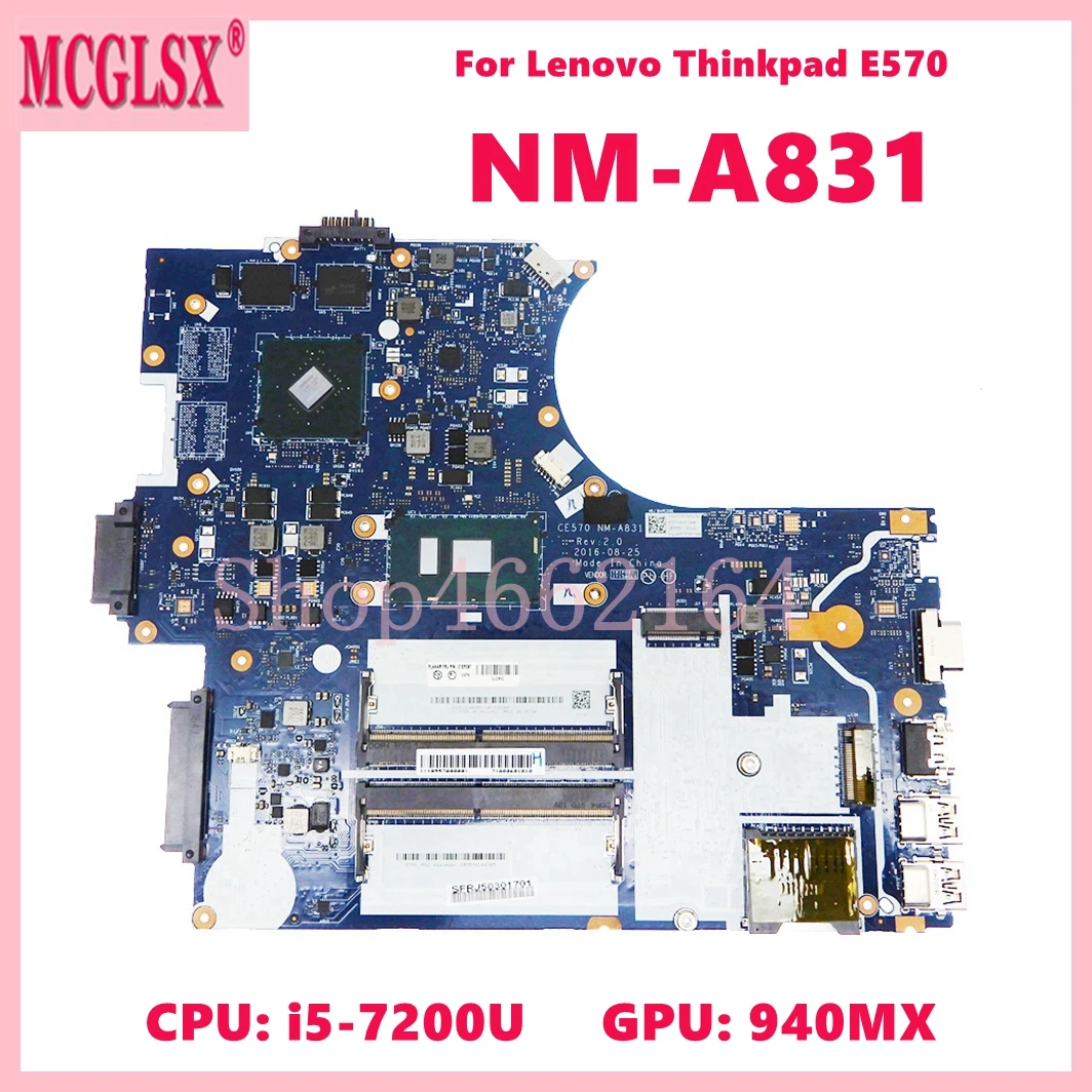 NM-A831 con i5-7200U CPU DDR4 placa base para portátil Lenovo Thinkpad E570 placa base para ordenador portátil 100% completamente funciona bien - imagen 2
