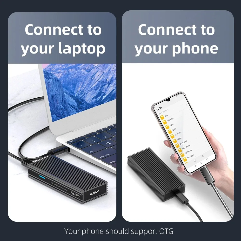 MAIWO 20Gbps M.2 NVMe SSD carcasa tipo C a PCIe NVME adaptador compatible con Thunderbolt 3/4 USB 4/3,2/3,1 8TB de capacidad caja de aluminio - imagen 4