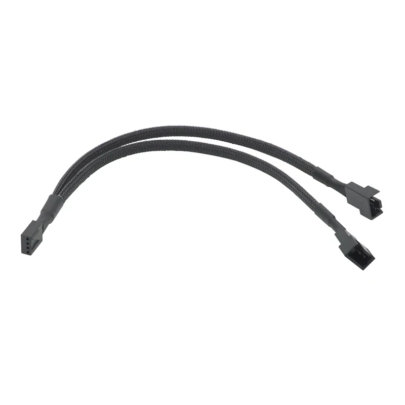 Divisor PWM de 4 pines de 2/3/4 vías, Cable adaptador PWM hembra de 4 pines a Cable adaptador PWM de 3/4 pines para cubierta de CPU de ordenador, Cable de alimentación con funda para ventilador - imagen 3