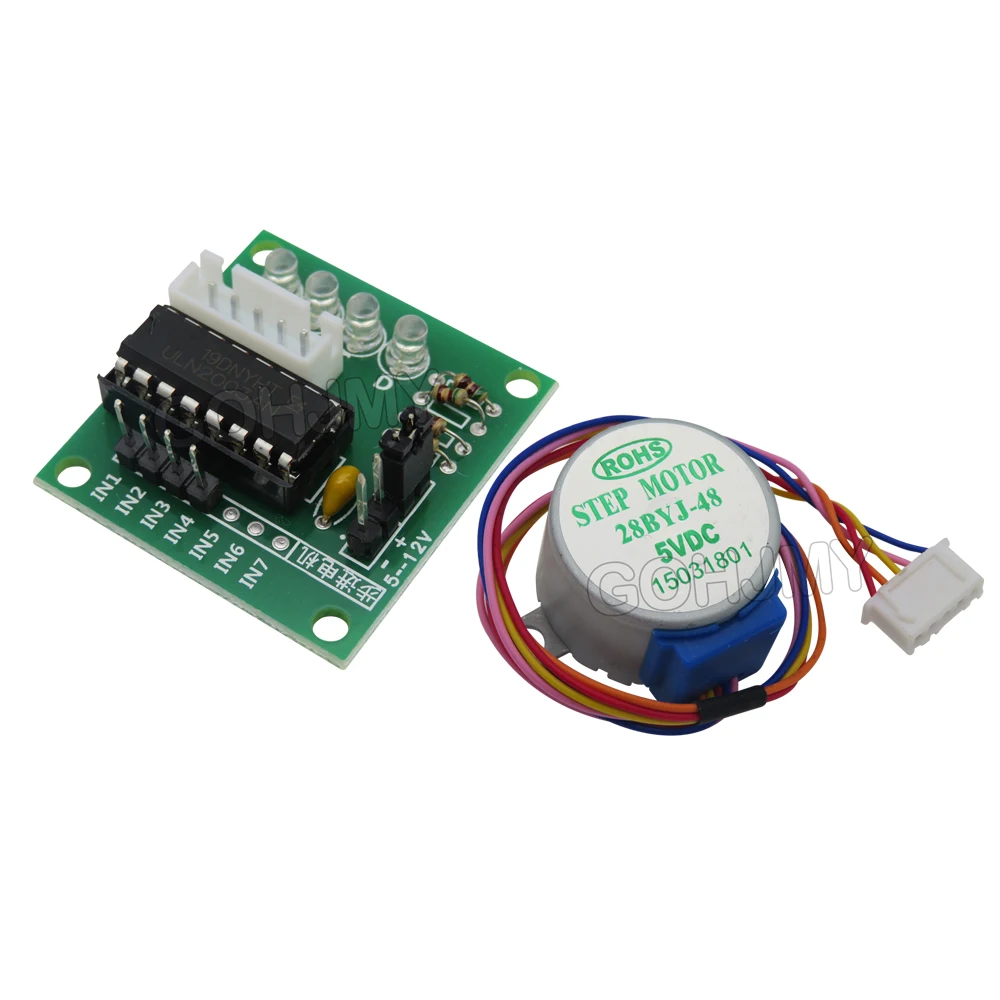 Motor paso a paso 28BYJ48 de 5V CC, Motor paso a paso de reducción de 25cm, 4 fases 28byj48 para Arduino, Kit de bricolaje, placa de controlador ULN2003 - imagen 3