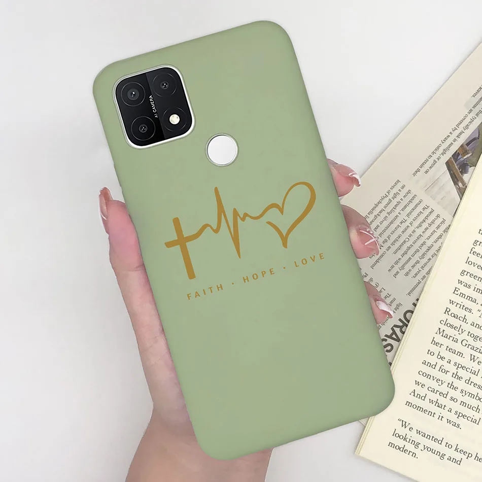 Funda de silicona suave para OPPO A15, A15S, A35, Funda de teléfono con cara sonriente y corazón, Funda trasera de moda - imagen 5