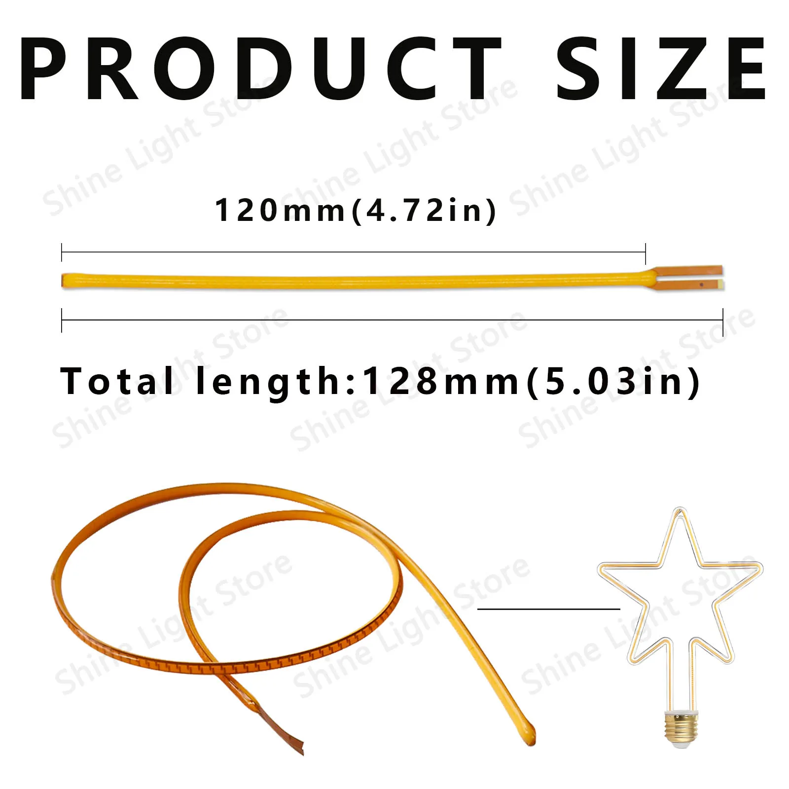 Filamento Flexible LED DIY puede cortar postes positivos y negativos de 128mm con el mismo extremo DC3V bombilla artística luz de ambiente - imagen 2